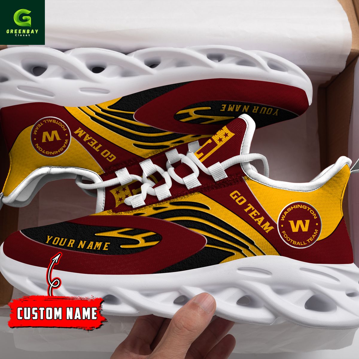 JWFancy Washington Football Team Max Soul Shoes Sneakers For Men And Women