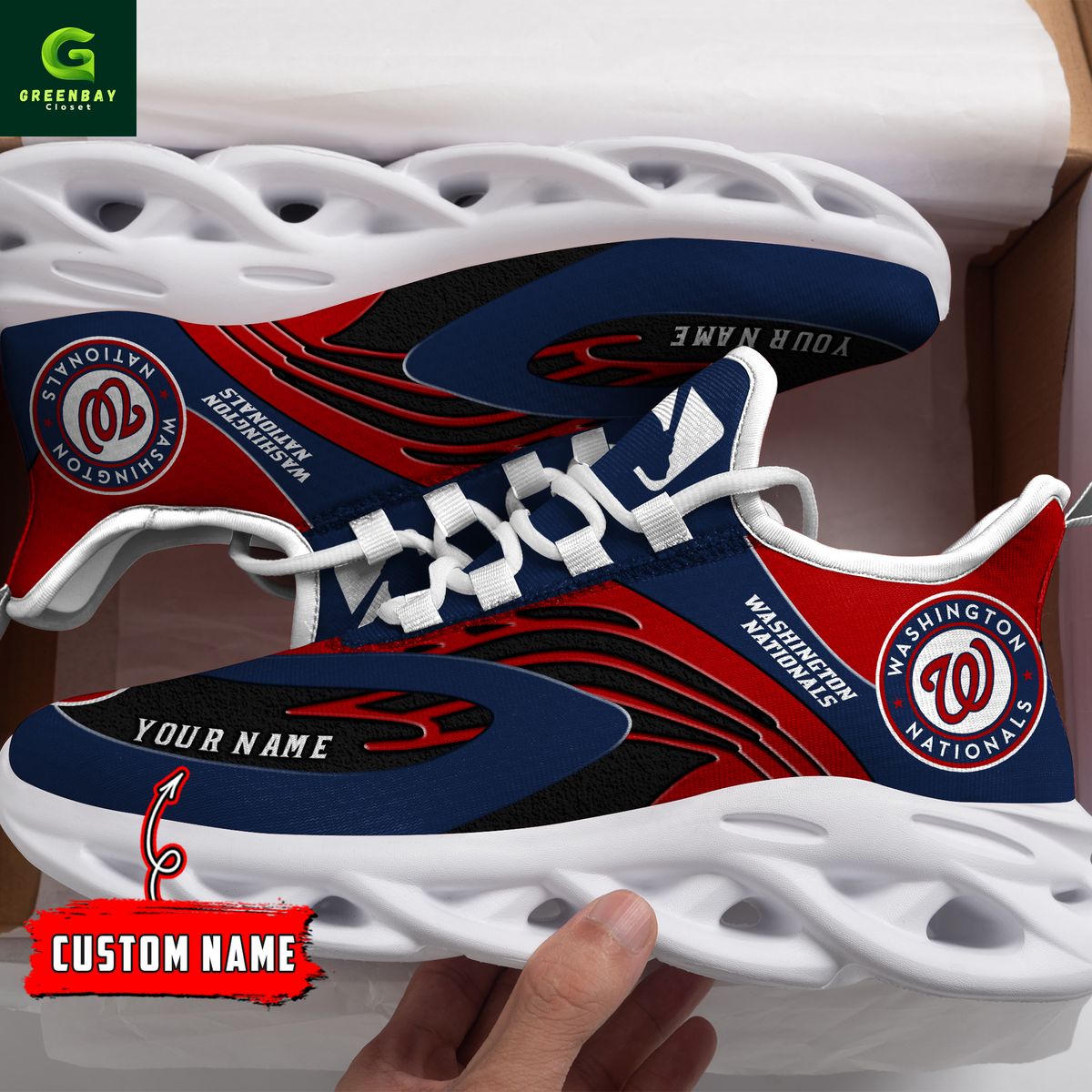 JWFancy Washington Nationals Max Soul Shoes Sneakers For Men And Women