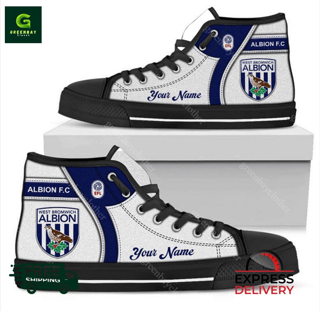 JWFancy West Bromwich Albion High Top Canvas Sneakers Shoes For Men And Women