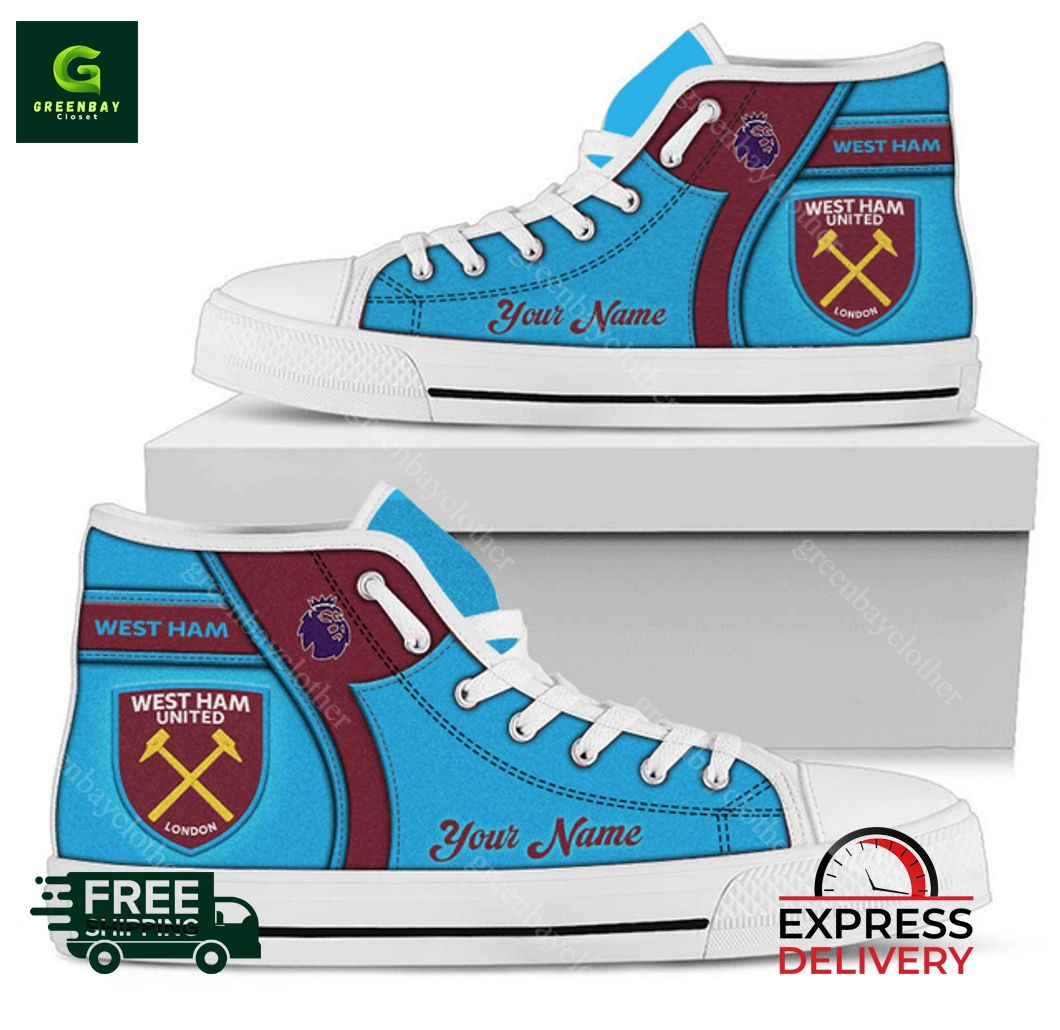 JWFancy West Ham United FC High Top Canvas Sneakers Shoes For Men And Women