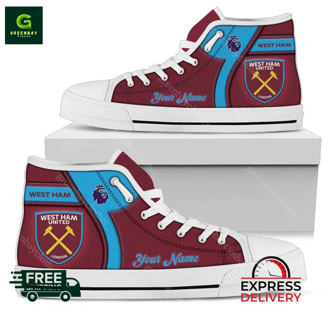 JWFancy West Ham United FC High Top Canvas Sneakers Shoes For Men And Women