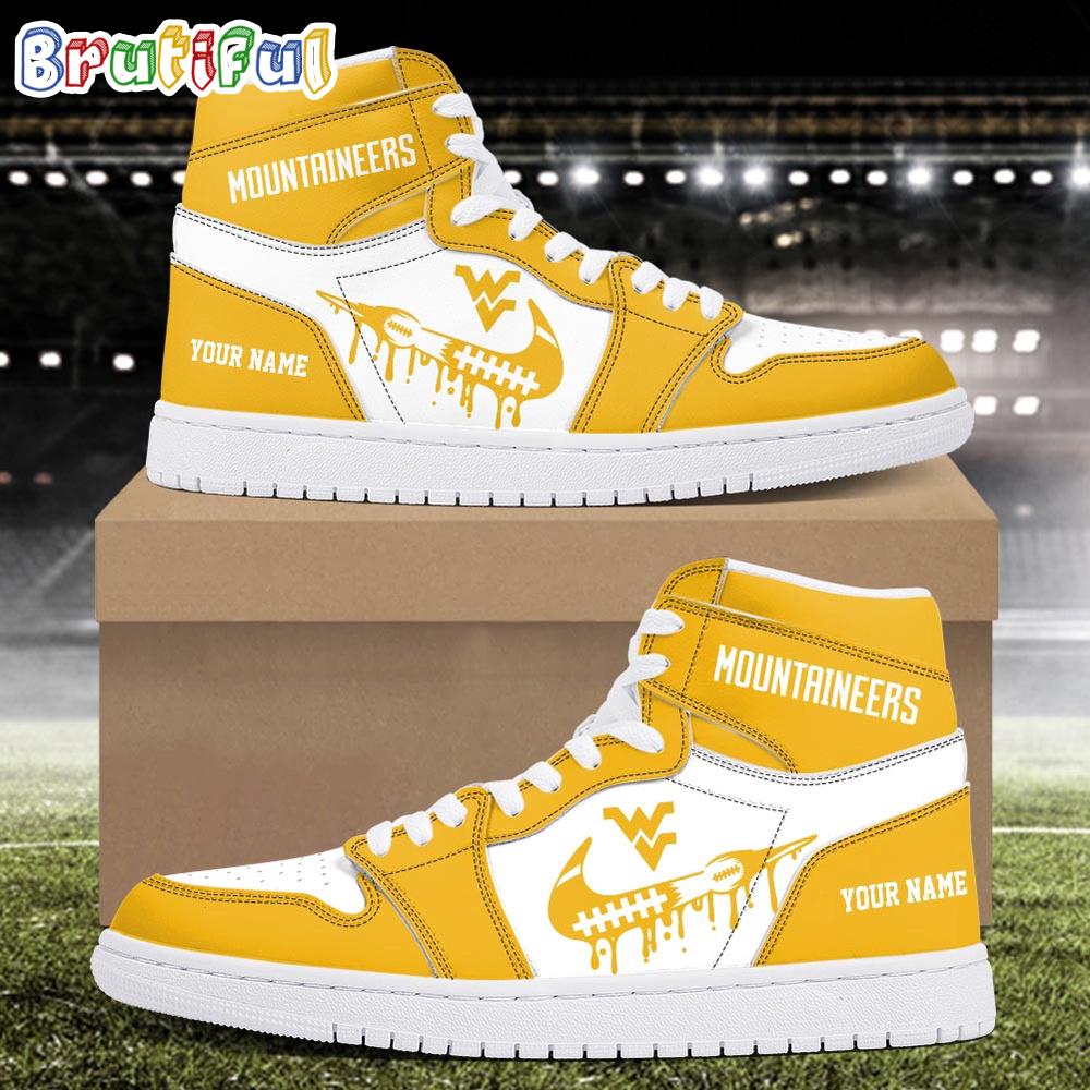 JWFancy West Virginia Mountaineers AJ1 High Sneakers Shoes For Men And Women