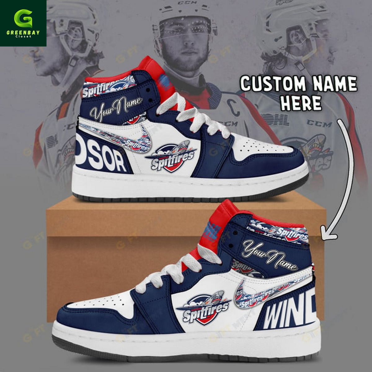 JWFancy Windsor Spitfires AJ1 High Sneakers Shoes For Men And Women