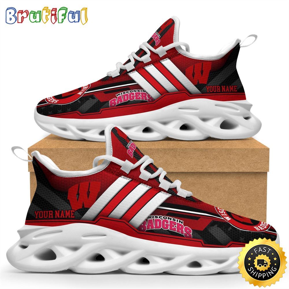 JWFancy Wisconsin Badgers Max Soul Shoes Sneakers For Men And Women