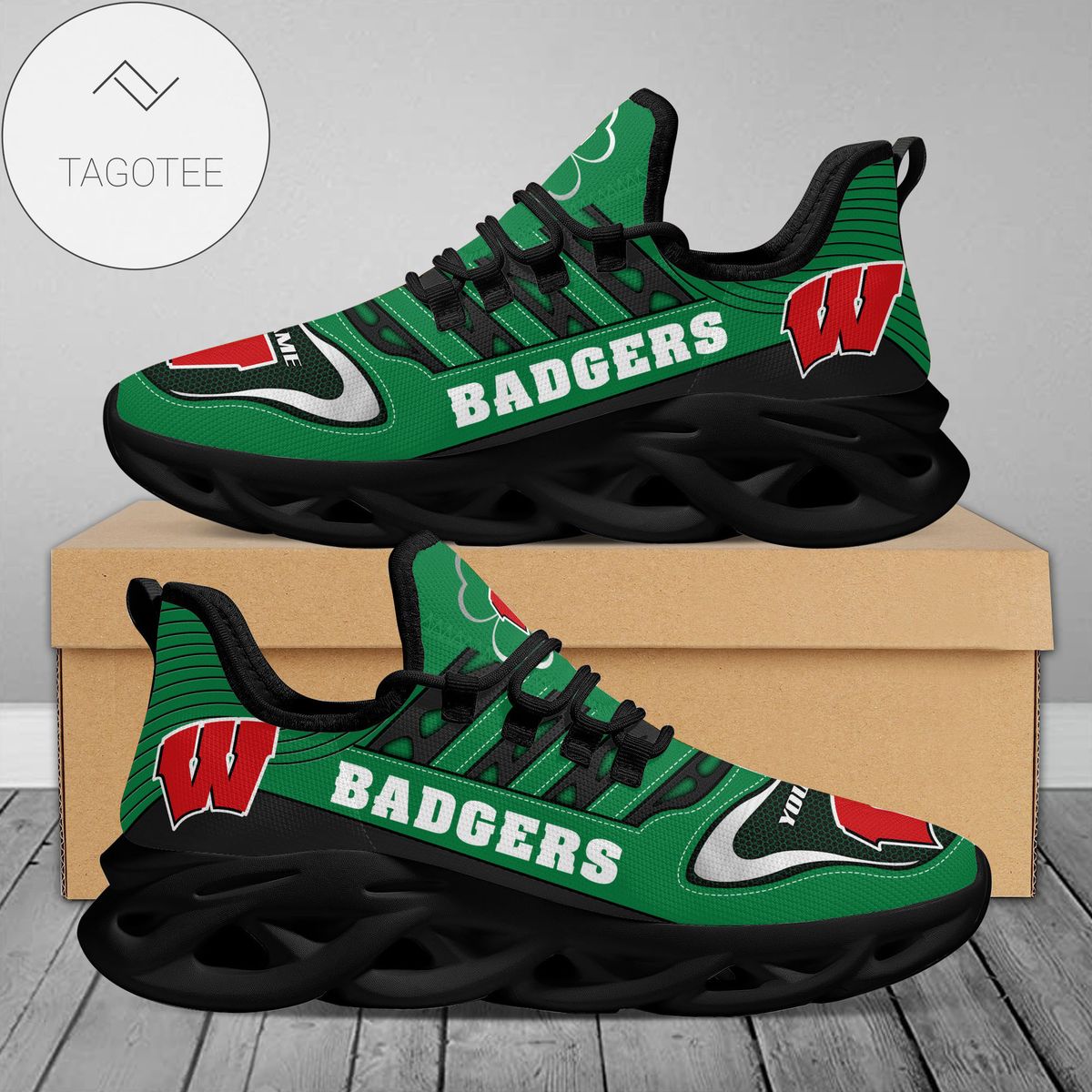 JWFancy Wisconsin Badgers Max Soul Shoes Sneakers For Men And Women