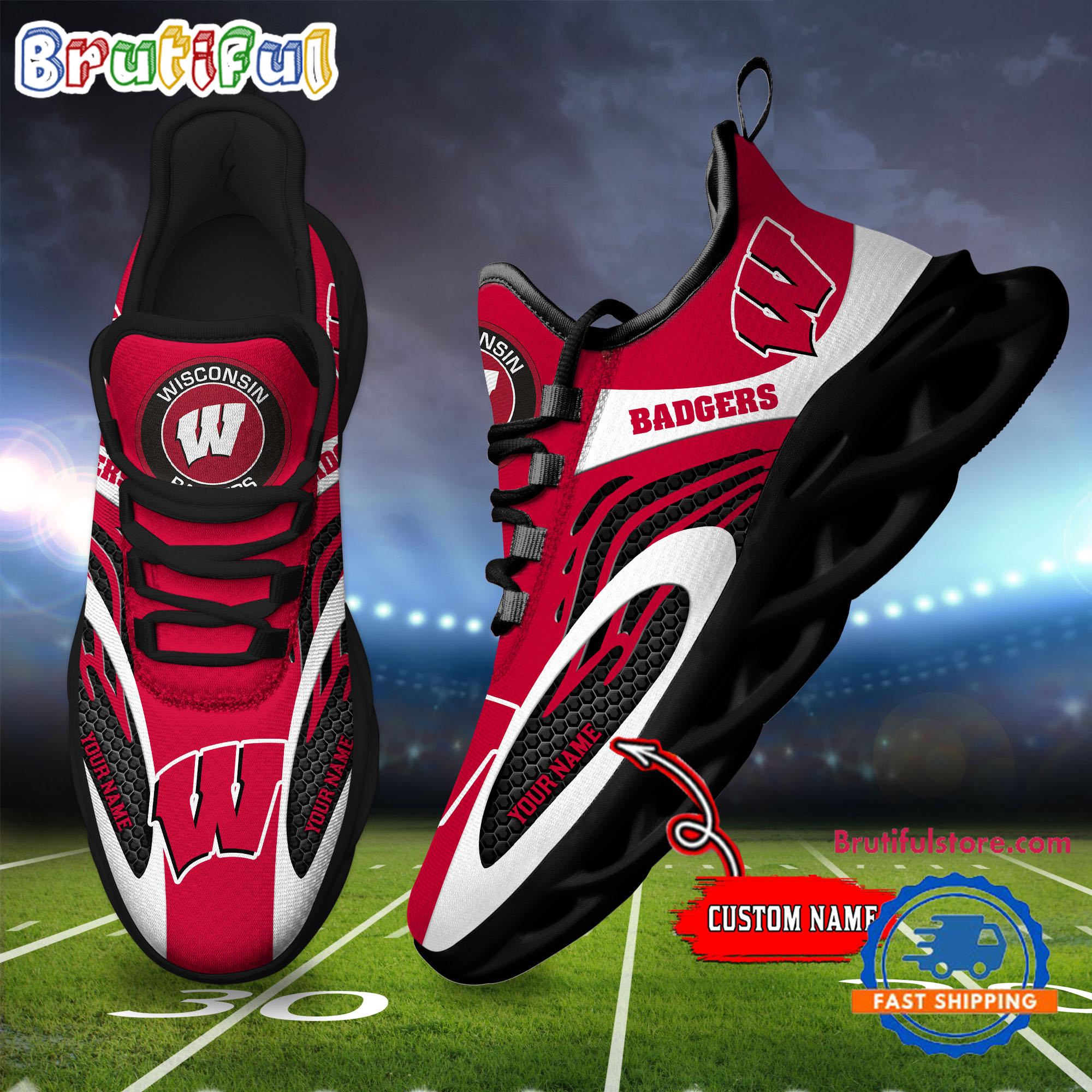 JWFancy Wisconsin Badgers Max Soul Shoes Sneakers For Men And Women