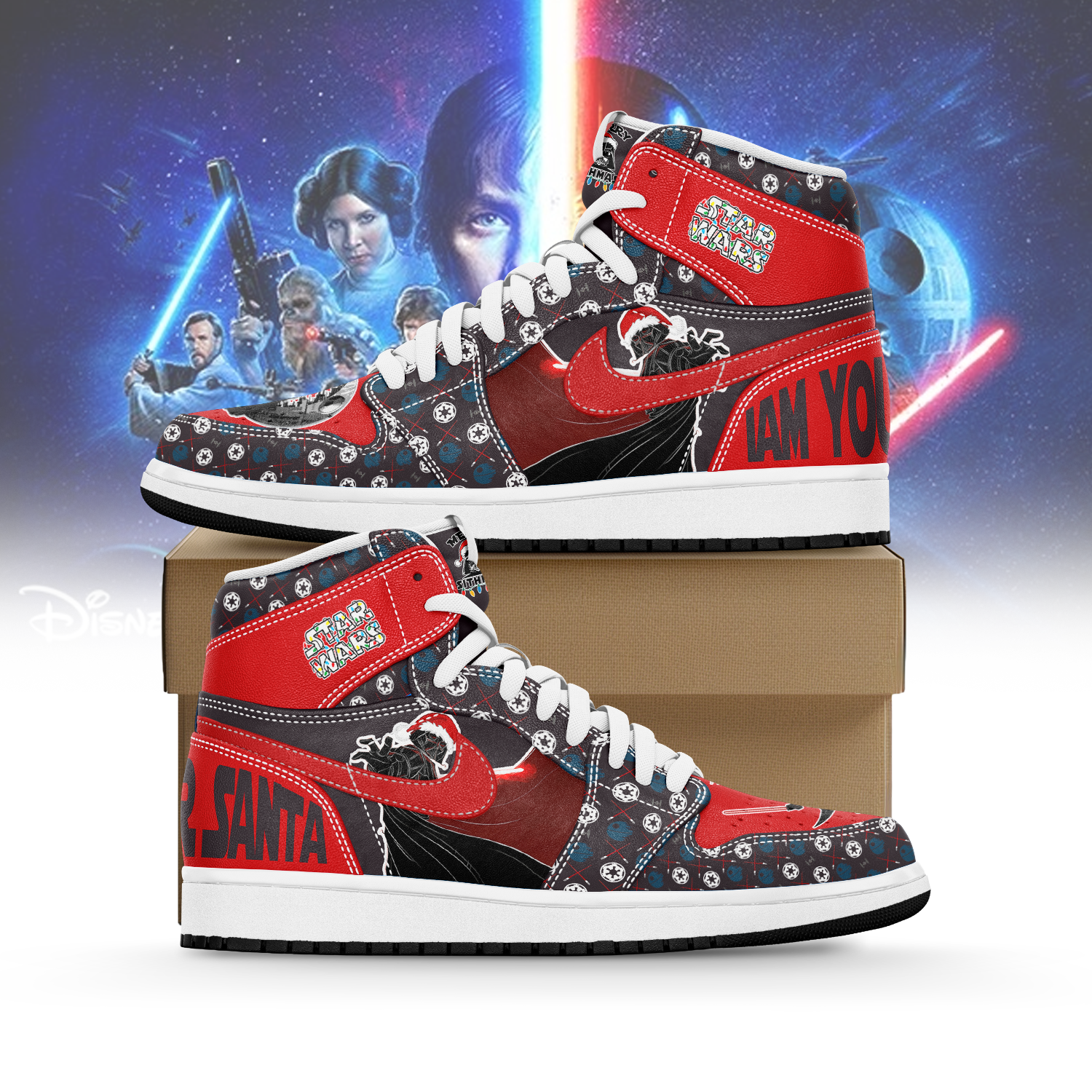 JWFancy Star Wars x Christmas AJ1 High Sneakers Shoes For Men And Women